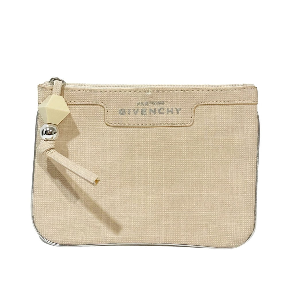 Givenchy‎ Parfumes Tan Plastic Charm Pouch Wallet
